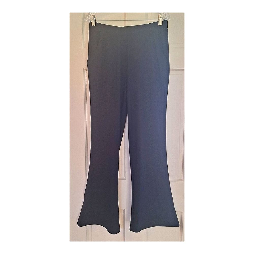 Wynne Layers Flare Jersey Knit Pant High Rise Pockets Stretch Pull On Black M - Picture 8 of 14